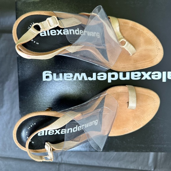 Alexander Wang Kaia heels PVC & Suede. Color camel/nude. Size 37.5 Comes W/ Box - Picture 4 of 14